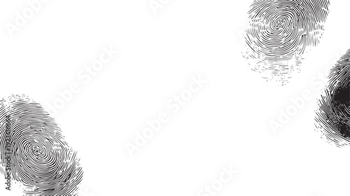 Three black fingerprint patterns on white background