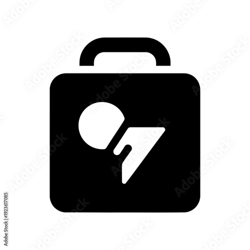 Clean and modern vector illustration of a white location pin icon on a sleek black luggage tag, perfect for travel apps, maps, and navigation designs with a professional aesthetic.