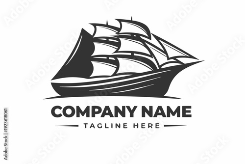 Nautical emblem showcases sailboat silhouette encircled by compass details and celestial stars above