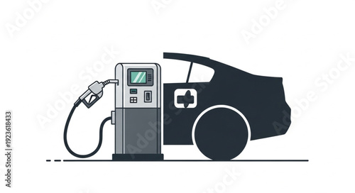 Electric Car Charging Station Illustration.