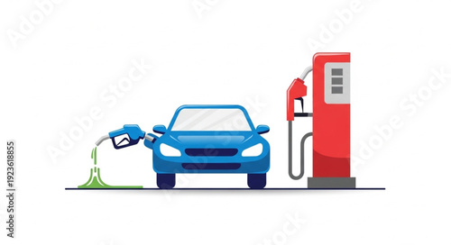 Electric Car Charging at Station.