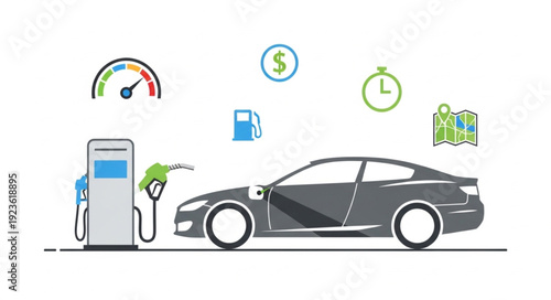Electric Car Charging at Station.