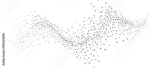 Grey dots forming a wave pattern on white background