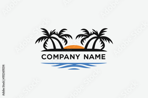 Palm trees silhouette with sun setting over water makes a statement