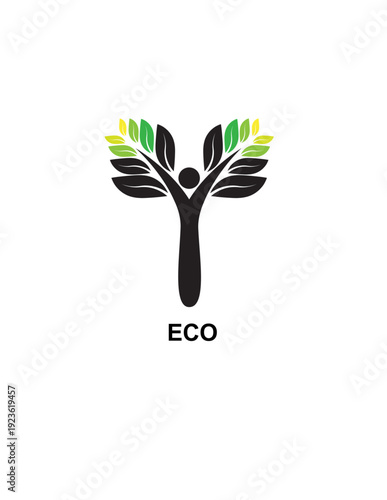 Tree Logo - Conceptual Icon for Wellness, Growth, and Environmental Sustainability