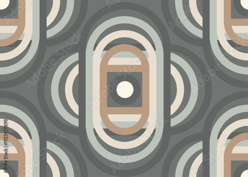 Abstract shapes in muted colors vector seamless pattern