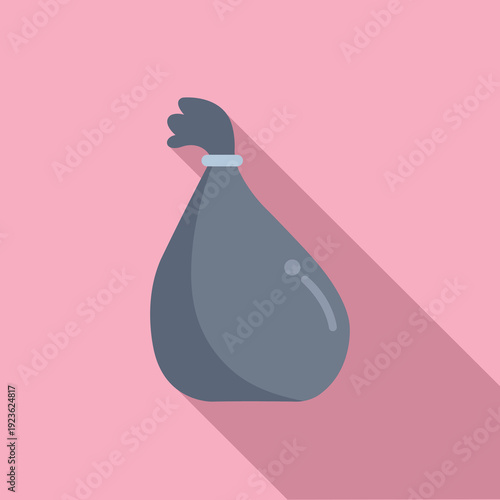 Reusable trash bag designed for sustainable waste collection and eco-friendly household cleaning. Simple illustration representing recycling, environmental responsibility, and zero-waste lifestyle.