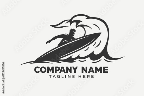 Silhouette person on surfboard riding wave crests towards success in ocean