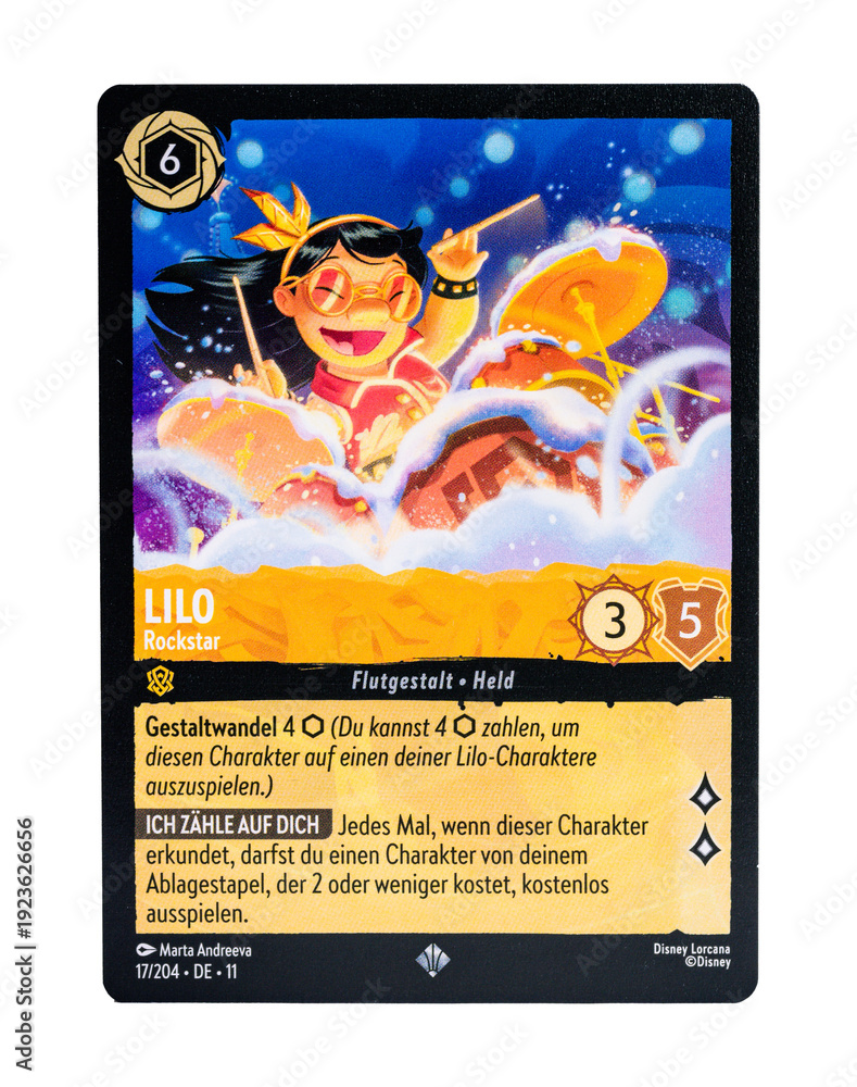 Naklejka premium Dortmund - Deutschland 22. Februar 2026 - Lorcana Winterzauber Sammelkarte Lilo