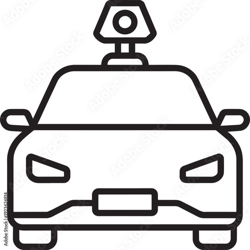 Autonomous Self Driving Car With Lidar Sensor Icon For Smart Transportation Technology