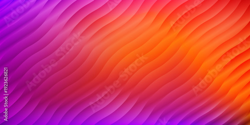 Ripple glass texture effect abstract gradient background. Abstract vibrant wavy background with purple and orange gradient. Modern curve line pattern. Vector template for banner, gradient cover.