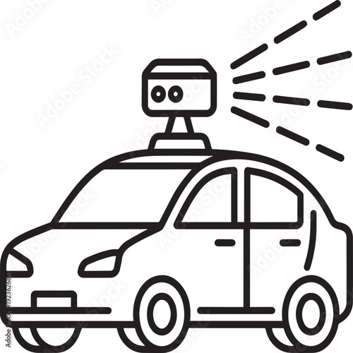 Self Driving Car with Lidar Sensor Technology Autonomous Vehicle Navigation System Concept