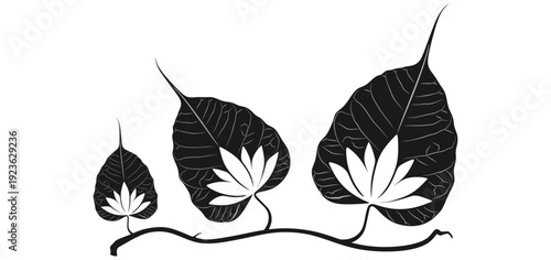 Bodhi leaf silhouette vector design for Vesak Day eps 1