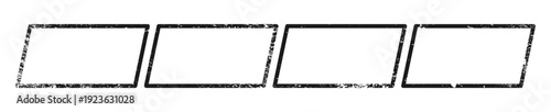 Set of grunge borders in parallelogram form