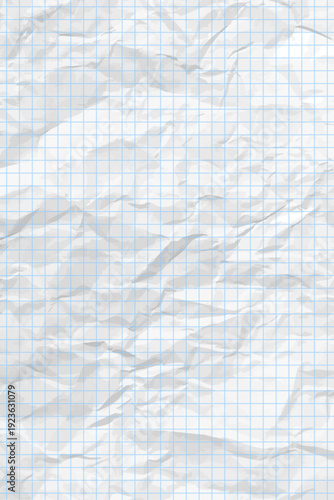 White clean crumpled checkered paper