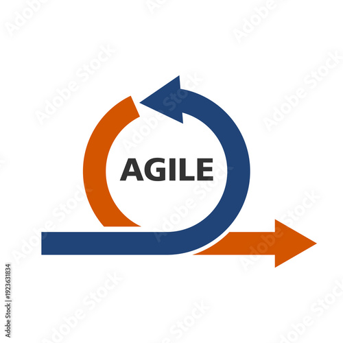 Agile simple icon isolated on white background