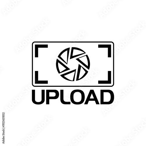 Camera, photo upload icon isolated on white background