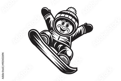 Snowboarder wearing a red jacket jumps mid air over mountain peaks near pine trees