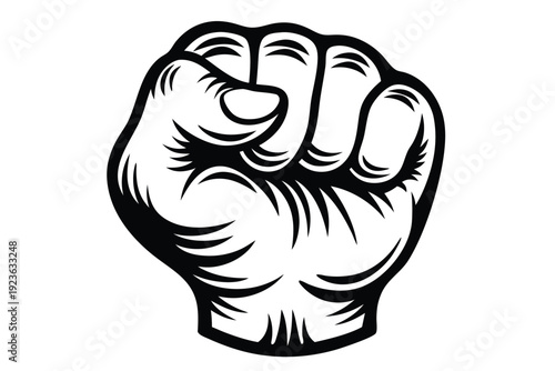 Strong illustrated fists connecting with intricate detailing symbolizing unity on a white backdrop