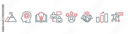 Consulting banner web icon vector illustration concept for business consultation with an icon of goals, expert, knowledge, advice, experience, support, potential, success