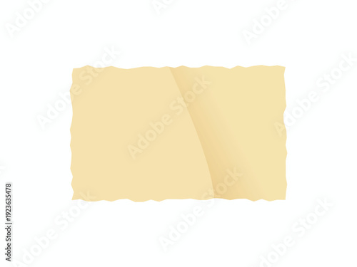 Vintage old paper scroll or blank papyrus sheet with ragged edges for message, letter, or map background