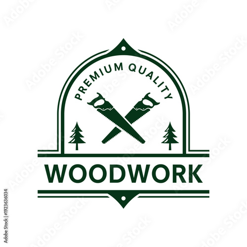 Wood saw logo design template illustration vector
