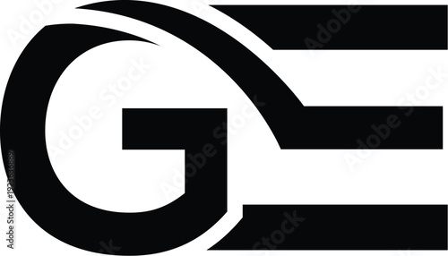 Letter GE minimalist logo design