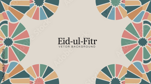 A colorful Eid-ul-Fitr vector background with a festive design