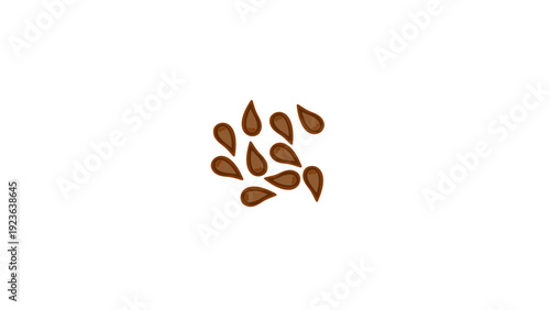 Small Brown Flax or Linseed Seeds Isolated on White Background