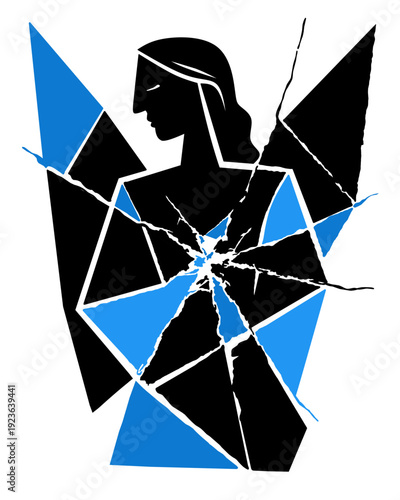 Ángel azul abstracto.