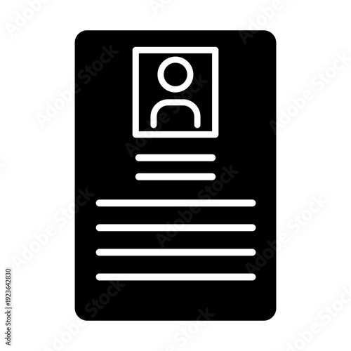 CV icon vector. Resume illustration sign. User symbol. Document logo. Web design.