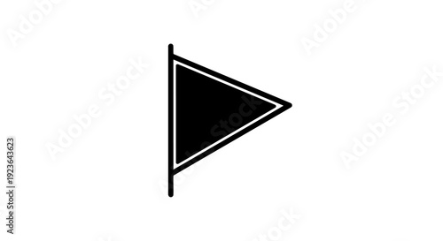 A simple black flag icon on a white background is displayed prominently.