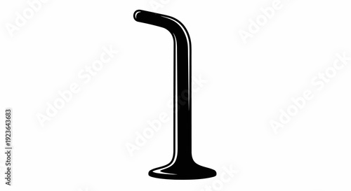 A sleek black faucet with a curved spout and round base against a white background.