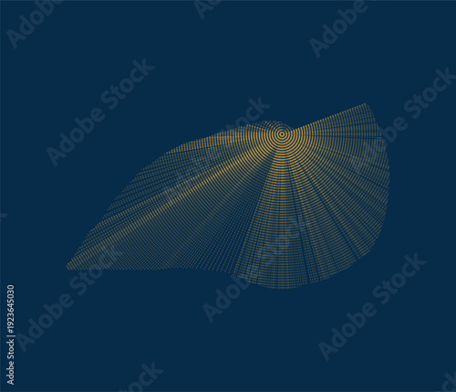 A gold leaf pattern on a dark blue background with intricate details