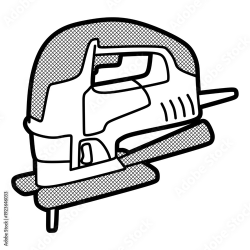 simple electric saw vector, editable lines