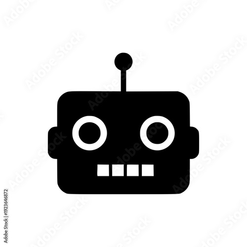 Minimalist AI Robot Head Vector Icon