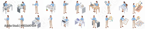 Isometric Professional Jewelry Designer Working At Table With Tools Set Illustration