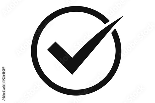 check mark icon, Black Check Mark Inside Circle Silhouette vector.