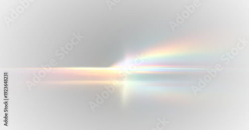 Neon prism rainbow shines with sparkling crystal surfaces and luminous optical beams. Magical shimmer adds fantasy charm. Perfect overlay for abstract, holiday, or luxury artwork.