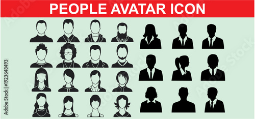 Business People Silhouette Icons. Professional Avatars and Portraits 3D Icons