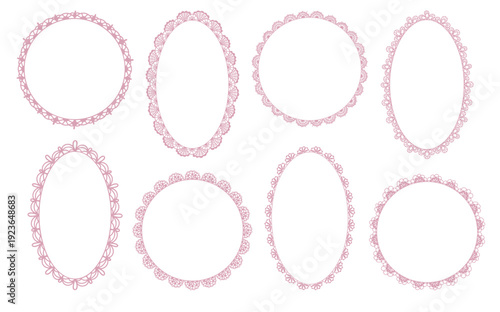 Decorative lace frame collection featuring a whimsical style for wedding layouts, bachelorette invitations and feminine designs.