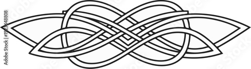 Intricate interwoven lines forming an abstract symmetrical Celtic knot design