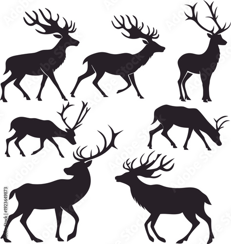 deer silhouette set