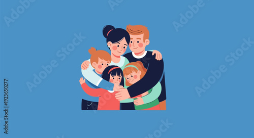 Happy Family Embracing Each Other with Love and Affection.