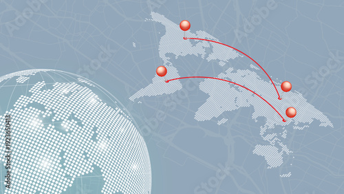 Global Logistics Delivery Vector Concept. World Export Import Air Cargo and Smart Tracking Infographic