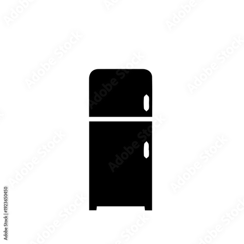 Stainless Steel Refrigerator Vector Illustration – Modern Kitchen Appliance Flat Icon