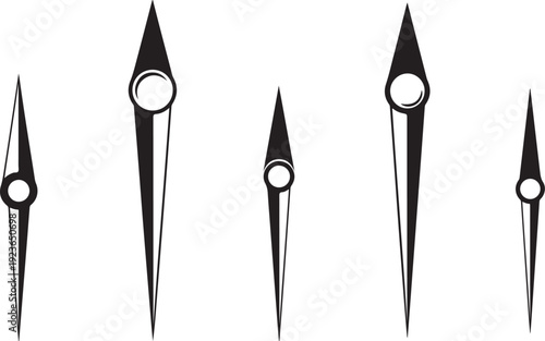 Black and white illustration of sewing needles in a row