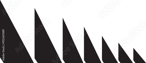 Black triangular shapes on a white background abstract design