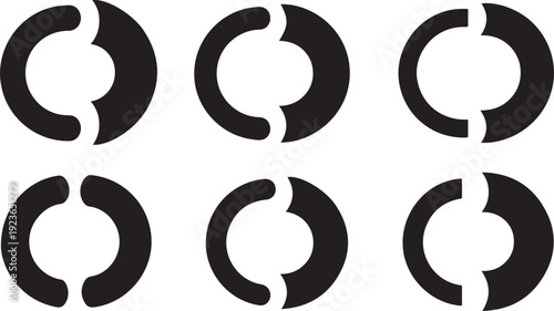 Black and white geometric shapes in circular pattern design