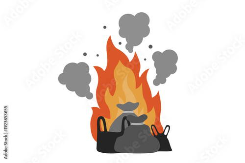 air pollution with dust PM2.5 concept